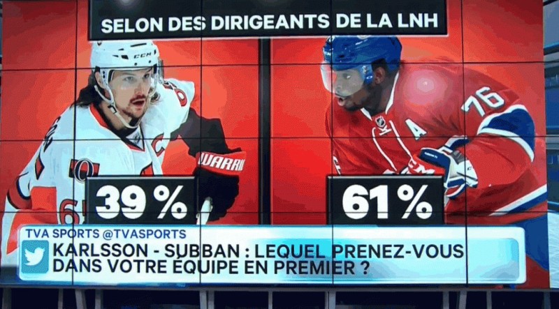 Qui de PK Subban ou Erik Karlsson les DG de NHL choisiraient-ils ?