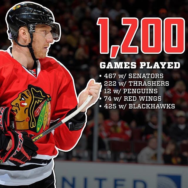 1'200 matches en NHL pour Marian Hossa