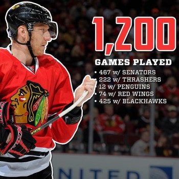 1'200 matches en NHL pour Marian Hossa