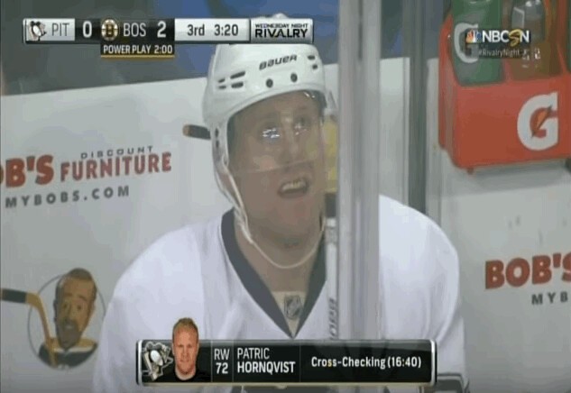 Patric Hornqvist puni pour une faute pas vraiment évidente...