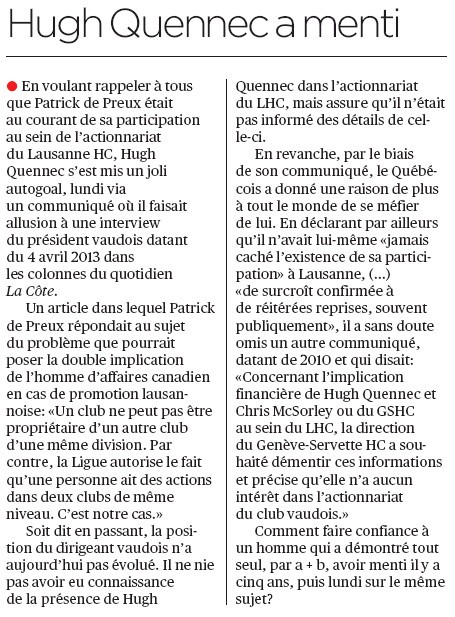 Les contradictions d'Hugh Quennec