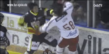 Une belle bagarre entre Hazen et Lüthi en LNB