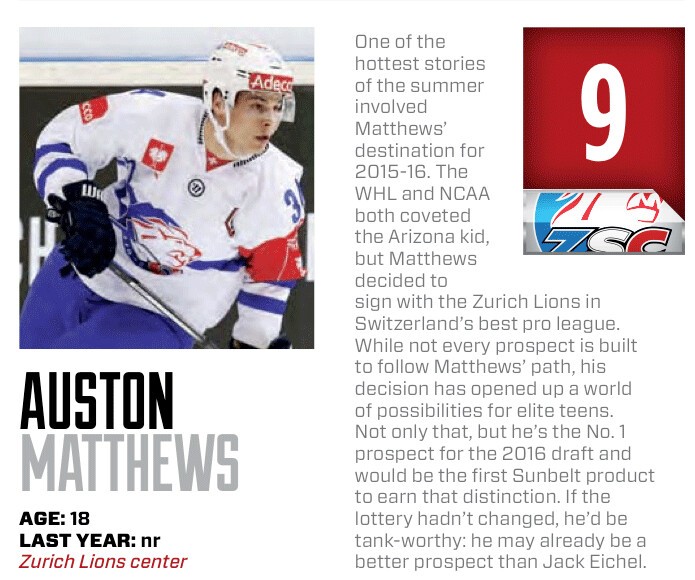 Auston Matthews est déjà dans le top 10 des personnes les plus puissantes du hockey