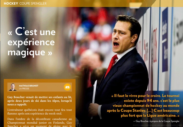 Guy Boucher : "La Coupe Spengler, une expérience magique"