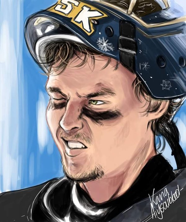 Joli dessin de Tuukka Rask en mode Winter Classic