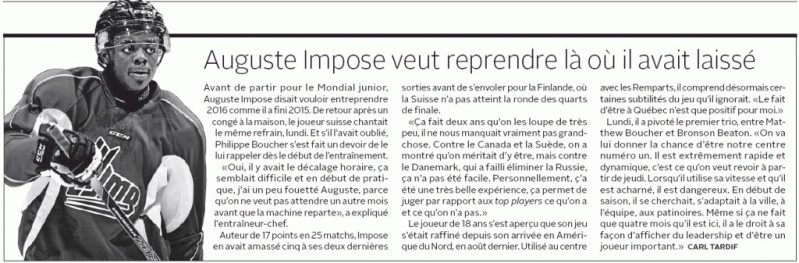 Auguste Impose veut reprendre là où il avait laissé