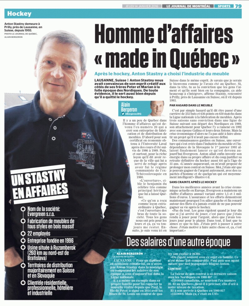 Anton Stastny et sa vie en Suisse, acte 2