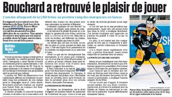 Pierre-Marc Bouchard a retrouvé le plaisir de jouer en Suisse