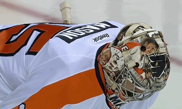 Le masque de Steve Mason dans les détails