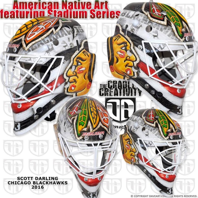 Le masque de Scott Darling pour les Stadium Series