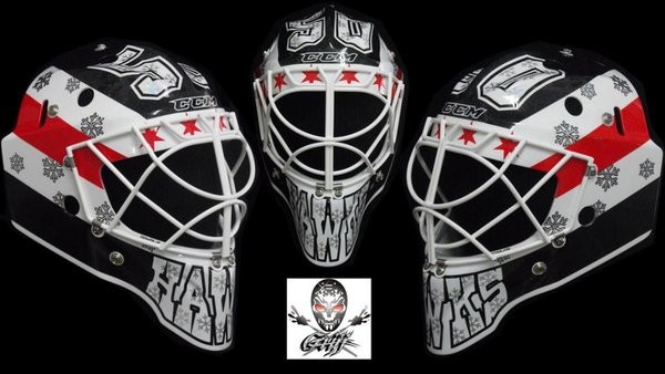 Le masque de Corey Crawford pour les Stadium Series