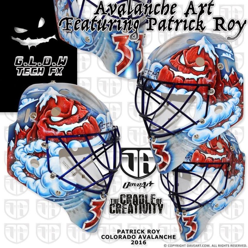 Le masque de Patrick Roy pour le match des Anciens