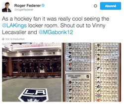 Roger Federer de passage dans le vestiaire des Kings