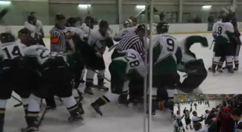 Une baston avant de fêter son titre de champion