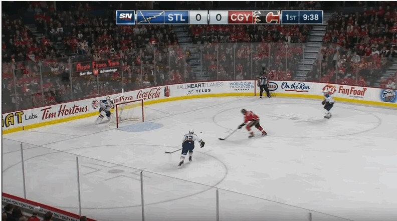 Un rebond facétieux offre l'ouverture du score à Calgary