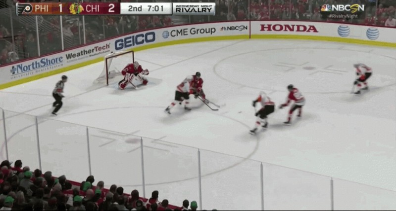 Bien belle passe de Claude Giroux à Brayden Schenn