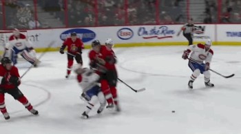 Sven Andrighetto fait connaissance avec Dion Phaneuf de façon douloureuse