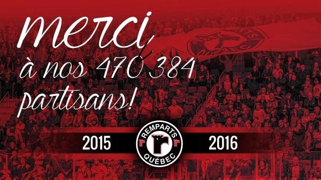 Un record de spectateurs pour les Remparts de Québec