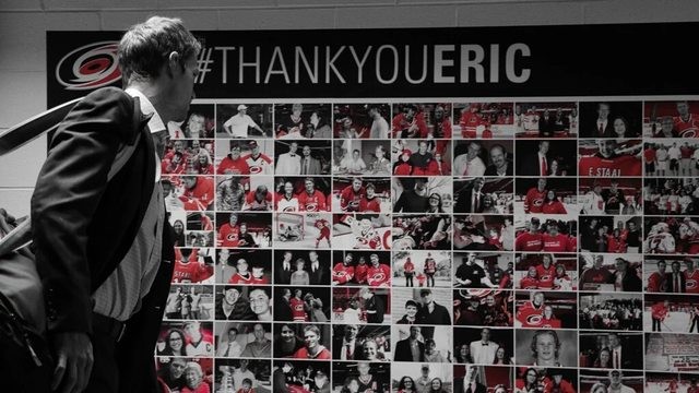 Bel hommage des Hurricanes à Eric Staal