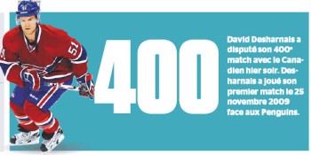 Un 400ème match avec le Canadien pour David Desharnais
