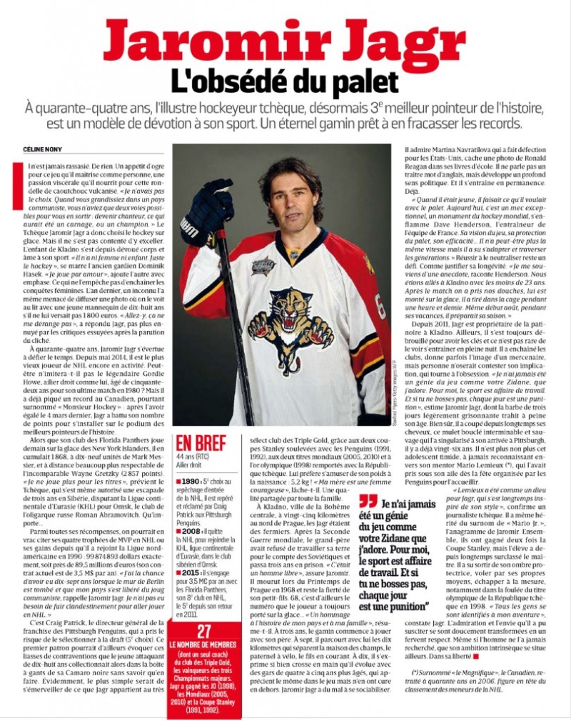 Jaromir Jagr, l'obsédé du palet