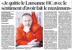 Heinz Ehlers s'exprime avant de quitter Lausanne