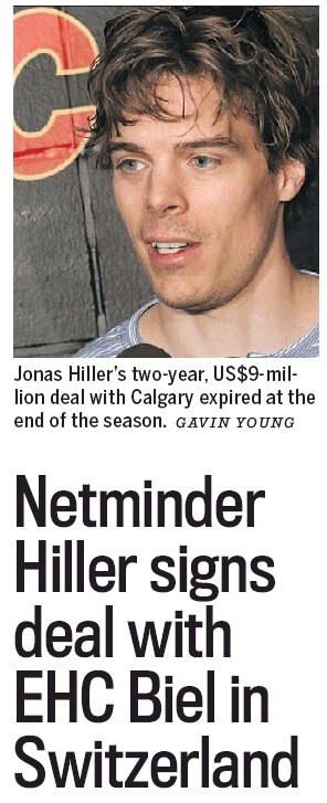 Jonas Hiller, plus grosse déception de la saison selon les fans des Flames