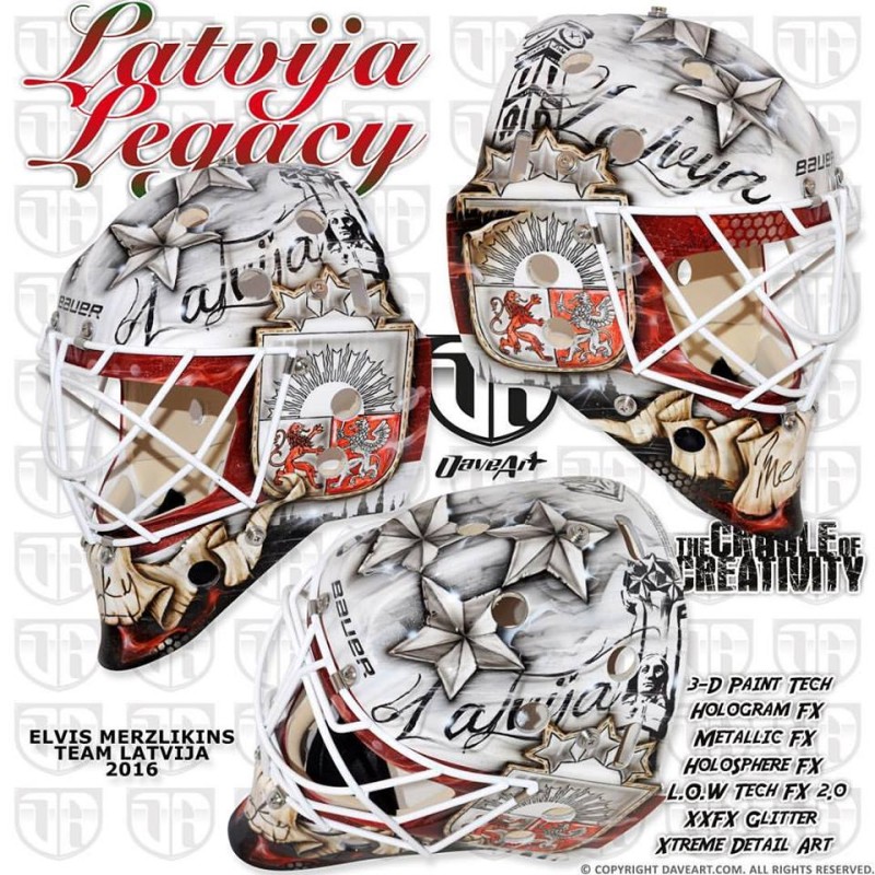 Le masque d'Elvis Merzlikins pour les Mondiaux