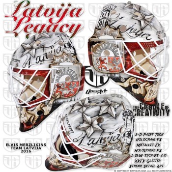 Le masque d'Elvis Merzlikins pour les Mondiaux