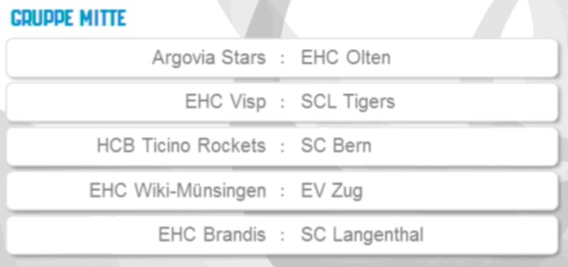 Les affrontements des 16èmes de finale de la Coupe de Suisse