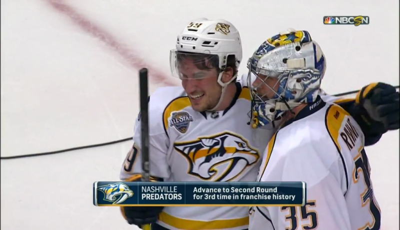 A voir : Pekka Rinne et Roman Josi en fin de match