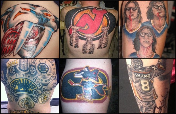 Belle sélection de tatouages hockey