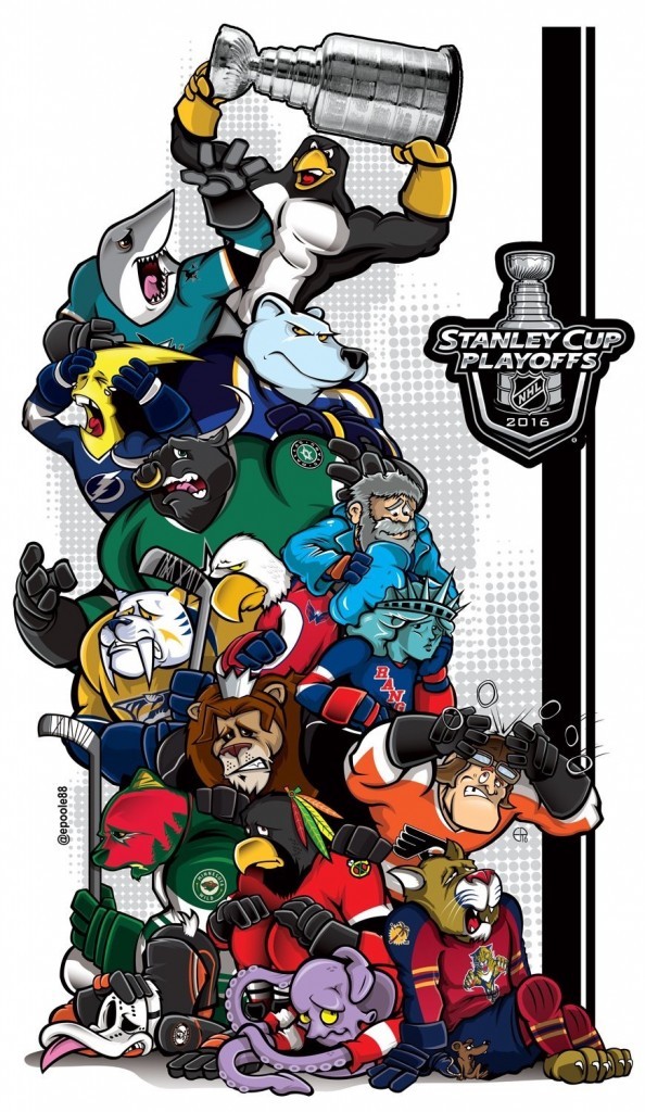 La course à la Coupe Stanley en version cartoon