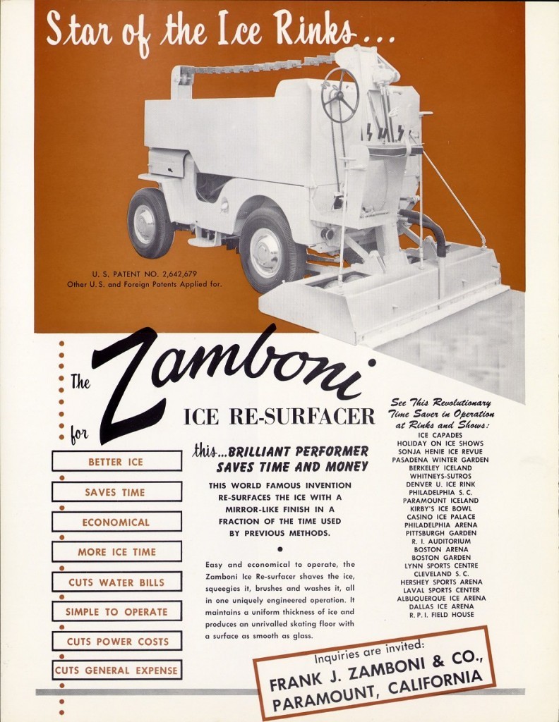 Rétro : publicité pour la Zamboni dans les années 1950