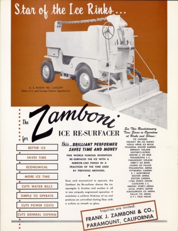 Rétro : publicité pour la Zamboni dans les années 1950