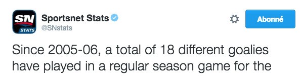 18 gardiens utilisés par les Maple Leafs en 10 saisons