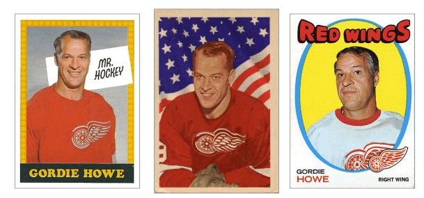 La carrière de Gordie Howe selon ses cartes de hockey