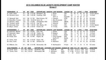 Elvis Merzlikins et Calvin Thurkauf au camp des Blue Jackets