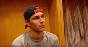 Interview d'Elvis Merzlikins à son premier jour à Columbus