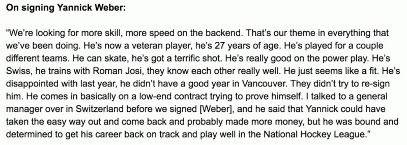 La NHL avant la facilité suisse pour Yannick Weber