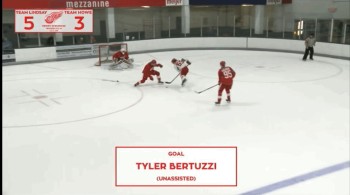 Un but original de Tyler Bertuzzi  au camp des Red Wings