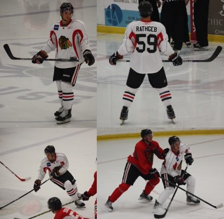 Yannick Rathgeb dans le maillot des Blackhawks