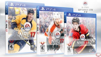 Une couverture de NHL 17 avec Roman Josi ou Auston Matthews