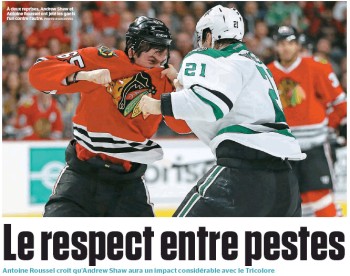 Antoine Roussel et Andrew Shaw : le respect entre pestes