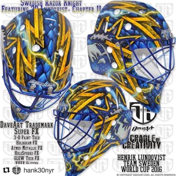 Le masque d'Henrik Lundqvist pour la Coupe du Monde