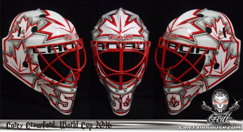 Les masque de Semyon Varlamov et Corey Crawford pour la Coupe du Monde