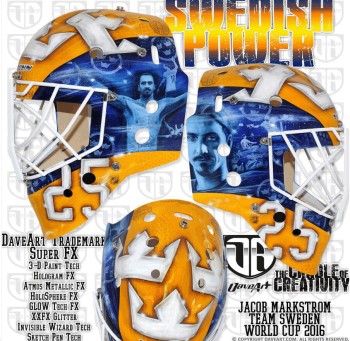 Le masque très foot de Jacob Markström pour la Coupe du Monde