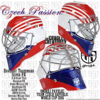 Le masque d'Ondrej Pavelec pour la Coupe du Monde