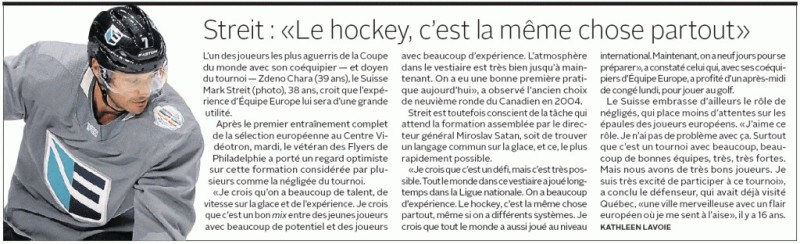 Mark Streit livre ses impressions sur la Coupe du Monde