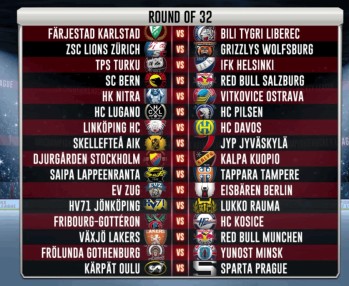 Tirage au sort des play-offs de la Champions Hockey League